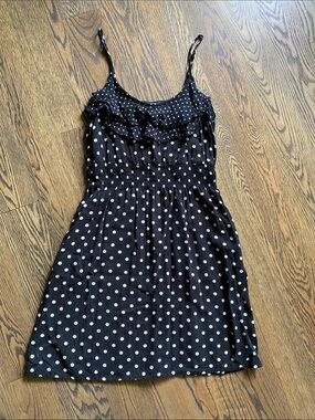 Elle Black Dress with White Polka Dots